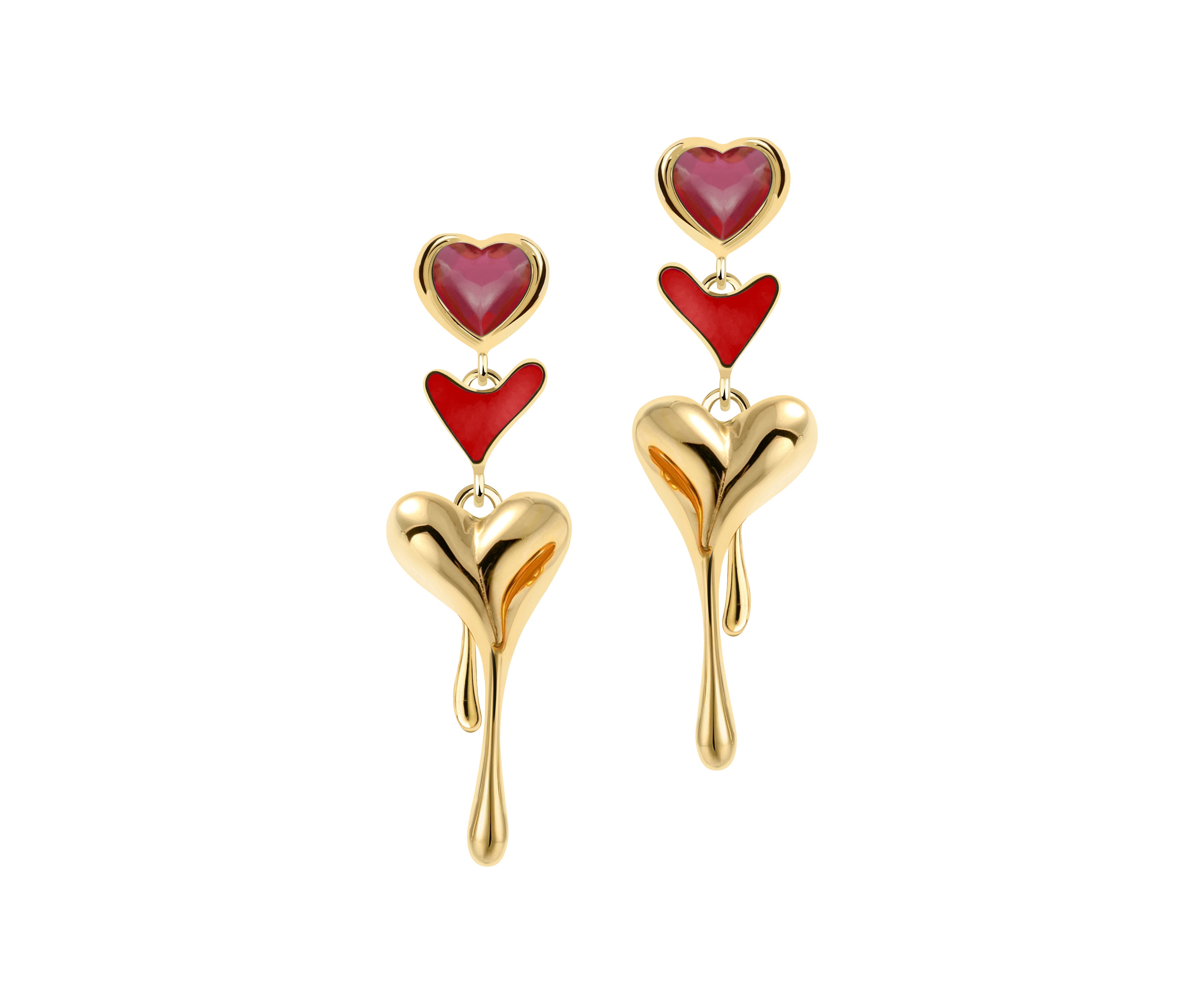 All heart drop earrings
