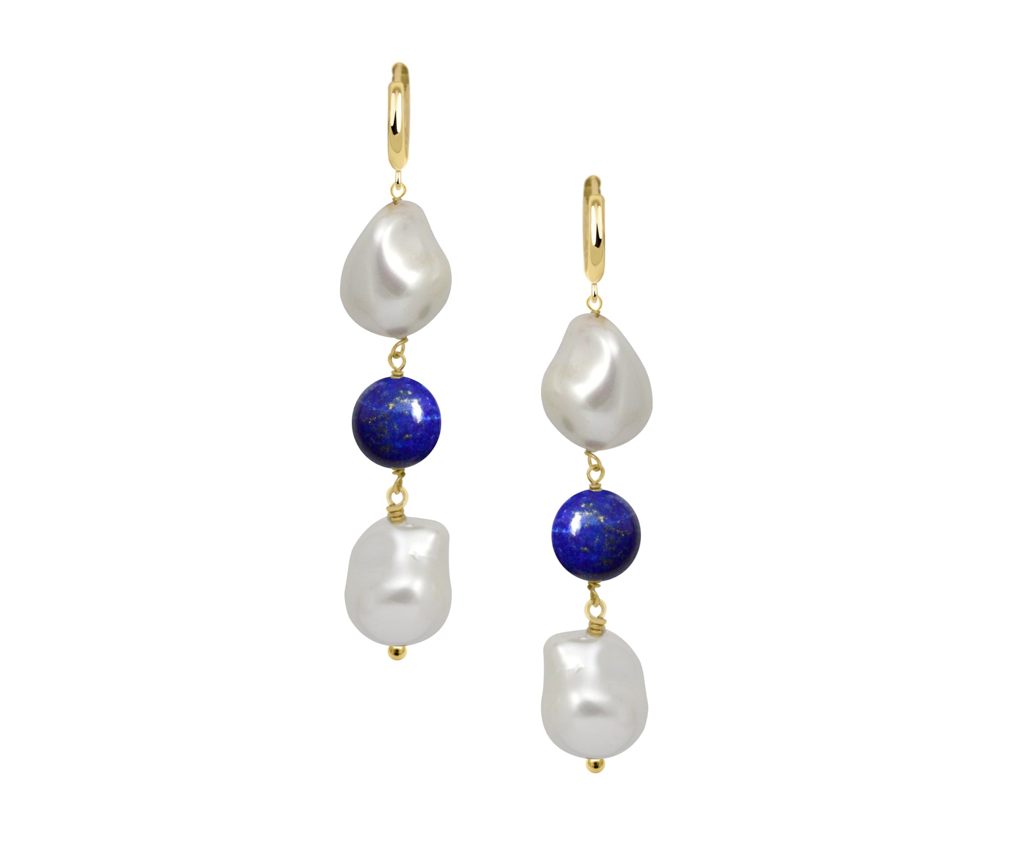 Deux Pearl Drop Earrings