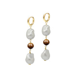Deux Pearl Drop Earrings