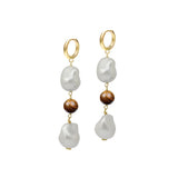 Deux Pearl Drop Earrings