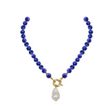 Midnight pearl gemstone necklace