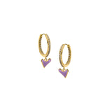 Studded hoop with Organic Heart