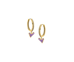 Studded hoop with Organic Heart