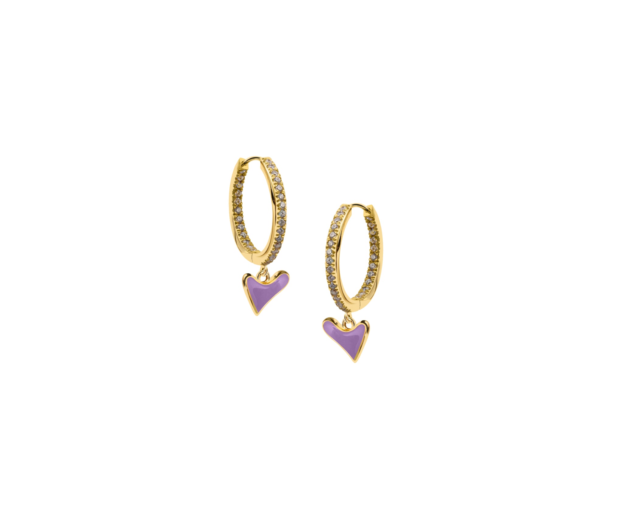 Studded hoop with Organic Heart