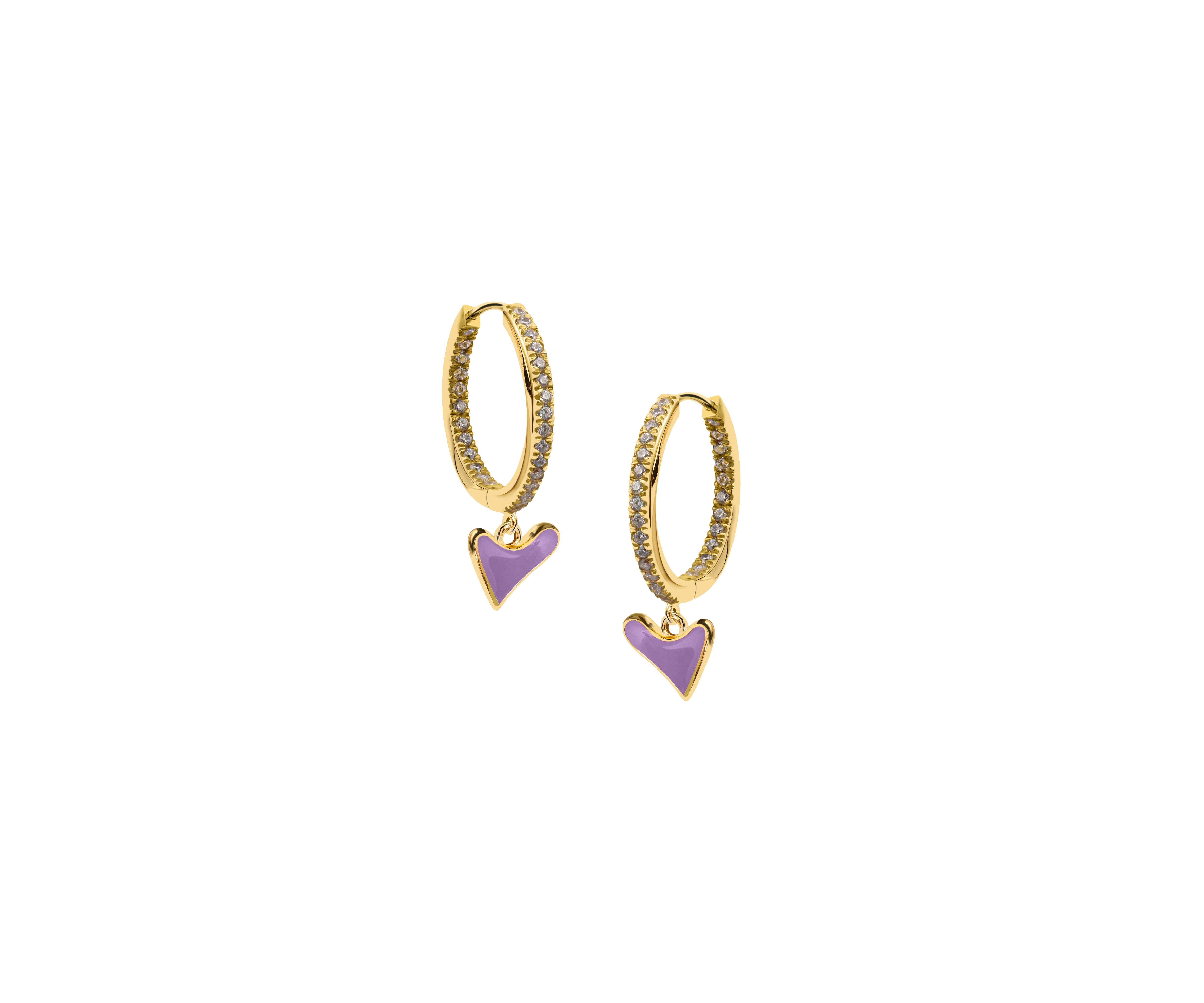 Studded hoop with Organic Heart
