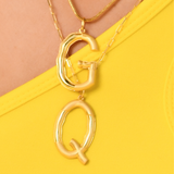 XL Solid Initial with Chain · Brass Only