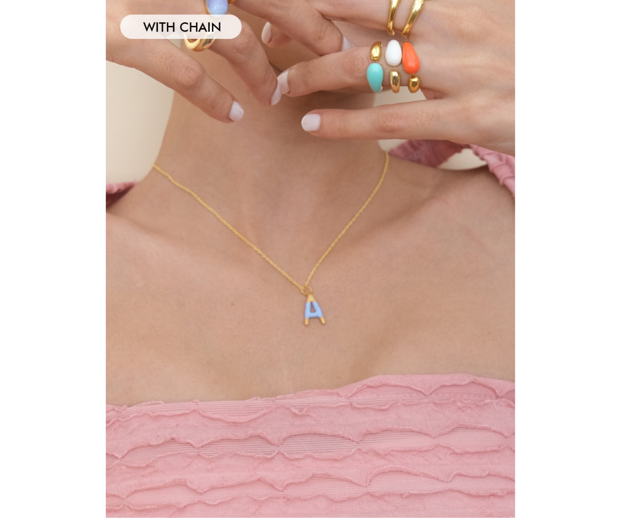 Small Pop Initial With Anchor Chain