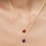 Faceted Octagon Single Charm with Chain