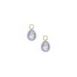 Mismatch Moonstone Pear Pair Charms With Hoops