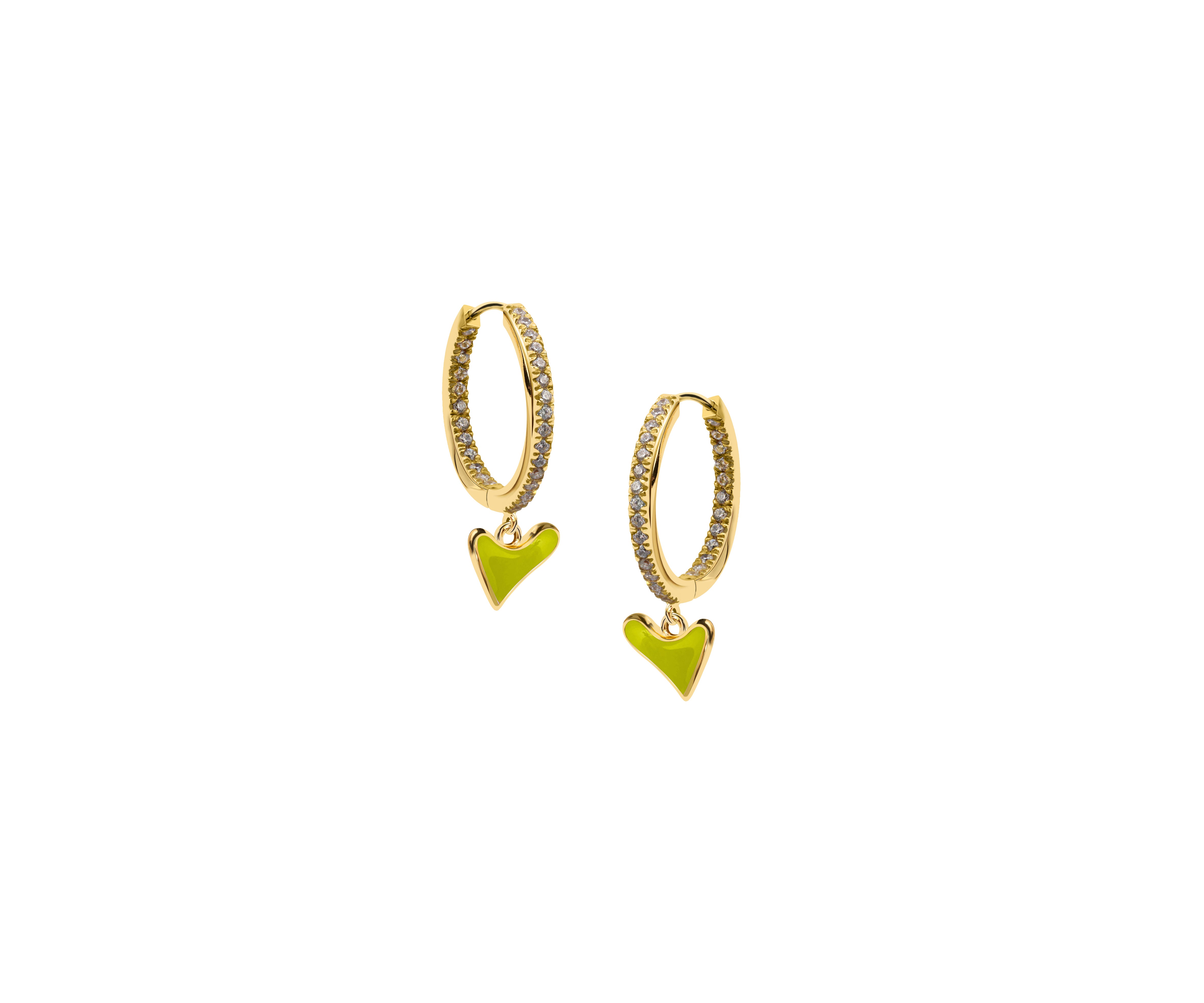 Studded hoop with Organic Heart