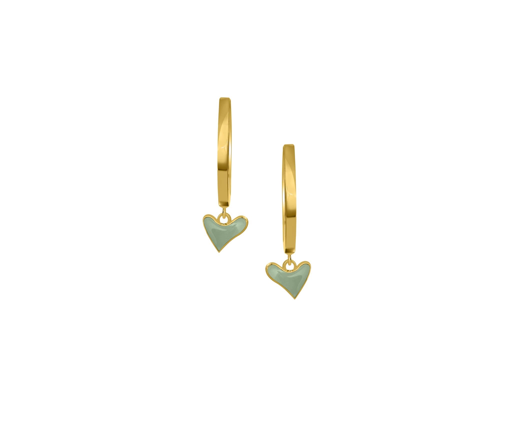 Plain Hoops With Organic Heart