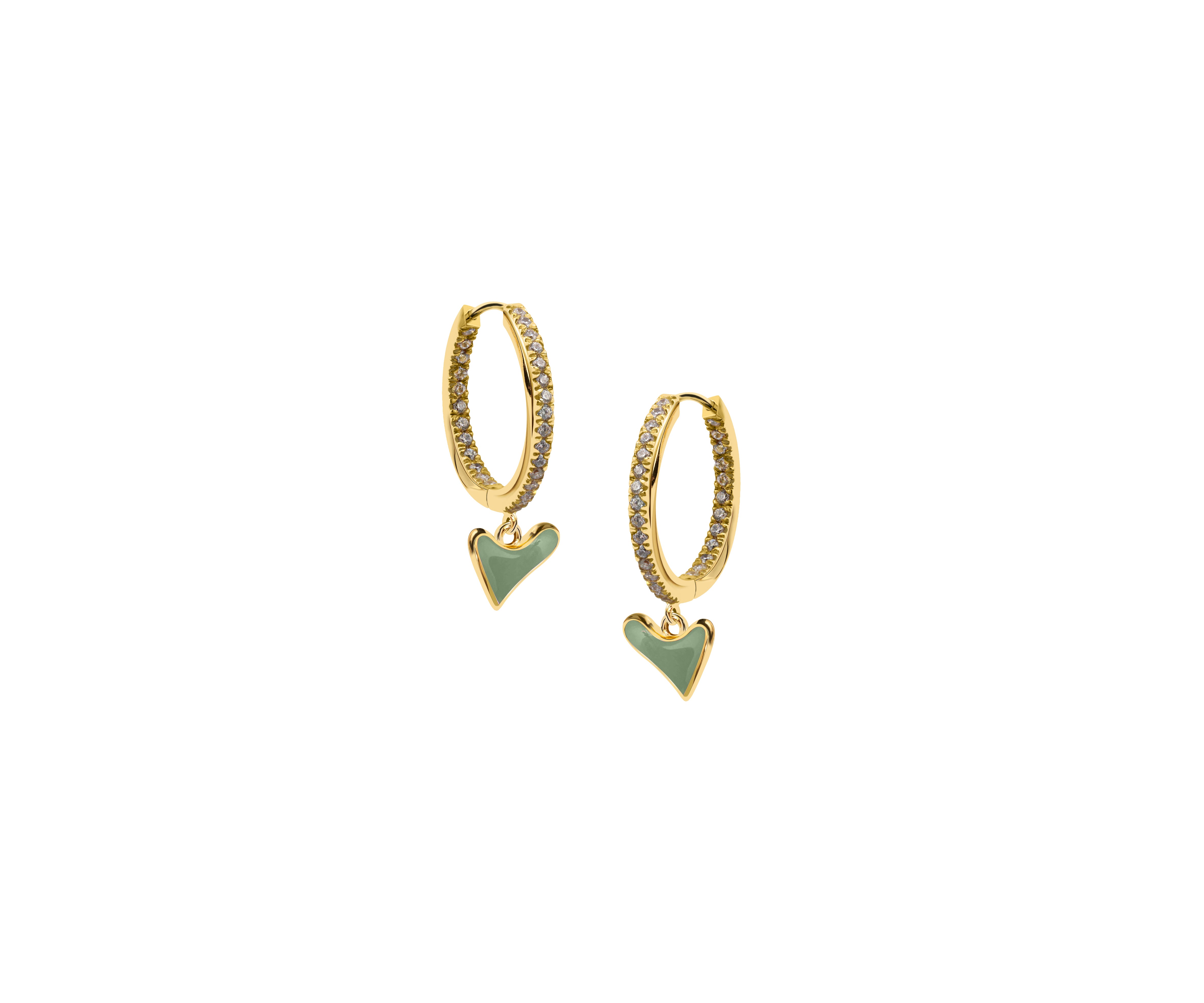 Studded hoop with Organic Heart