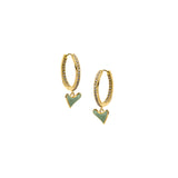 Studded hoop with Organic Heart