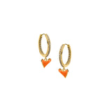 Studded hoop with Organic Heart