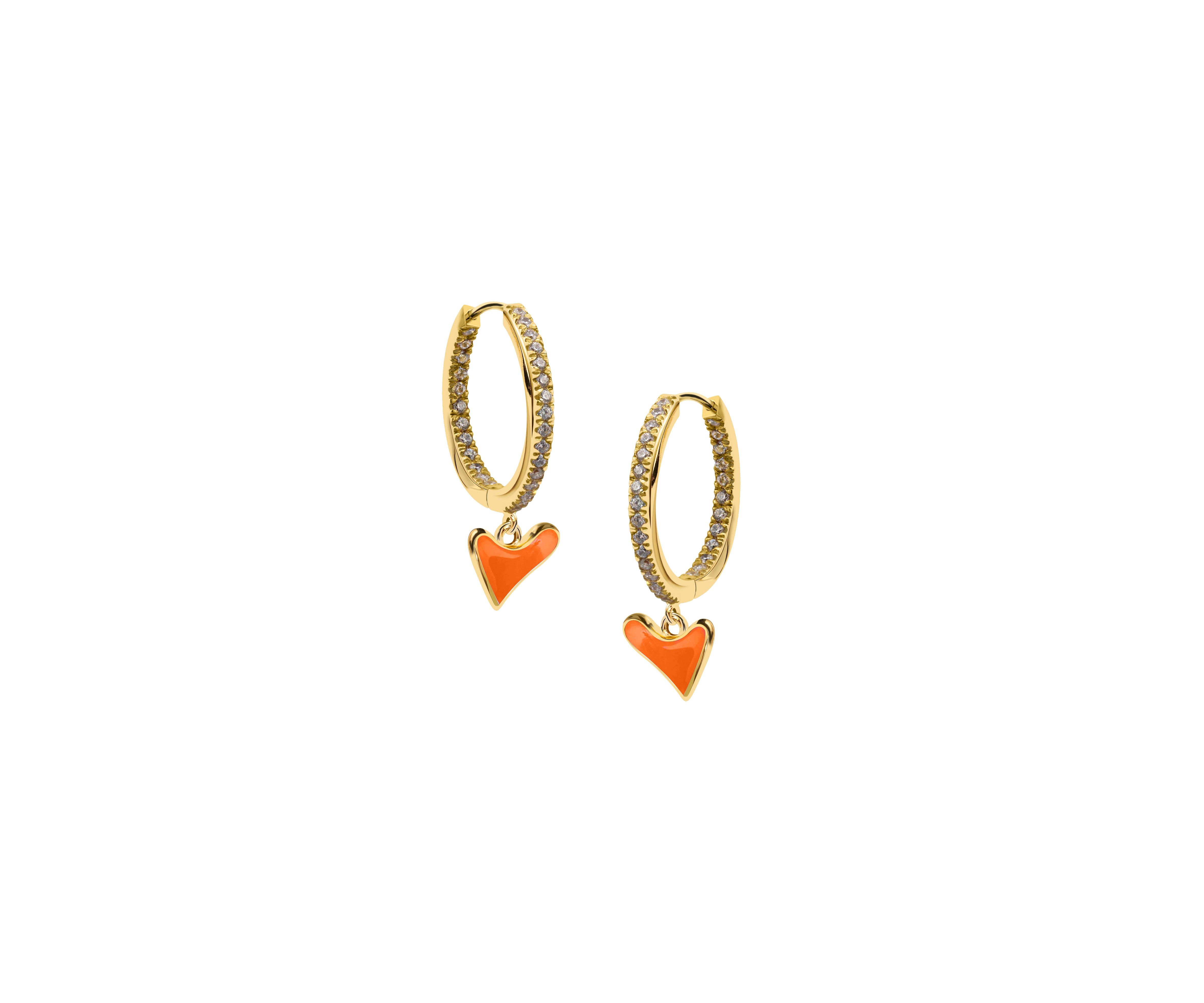 Studded hoop with Organic Heart