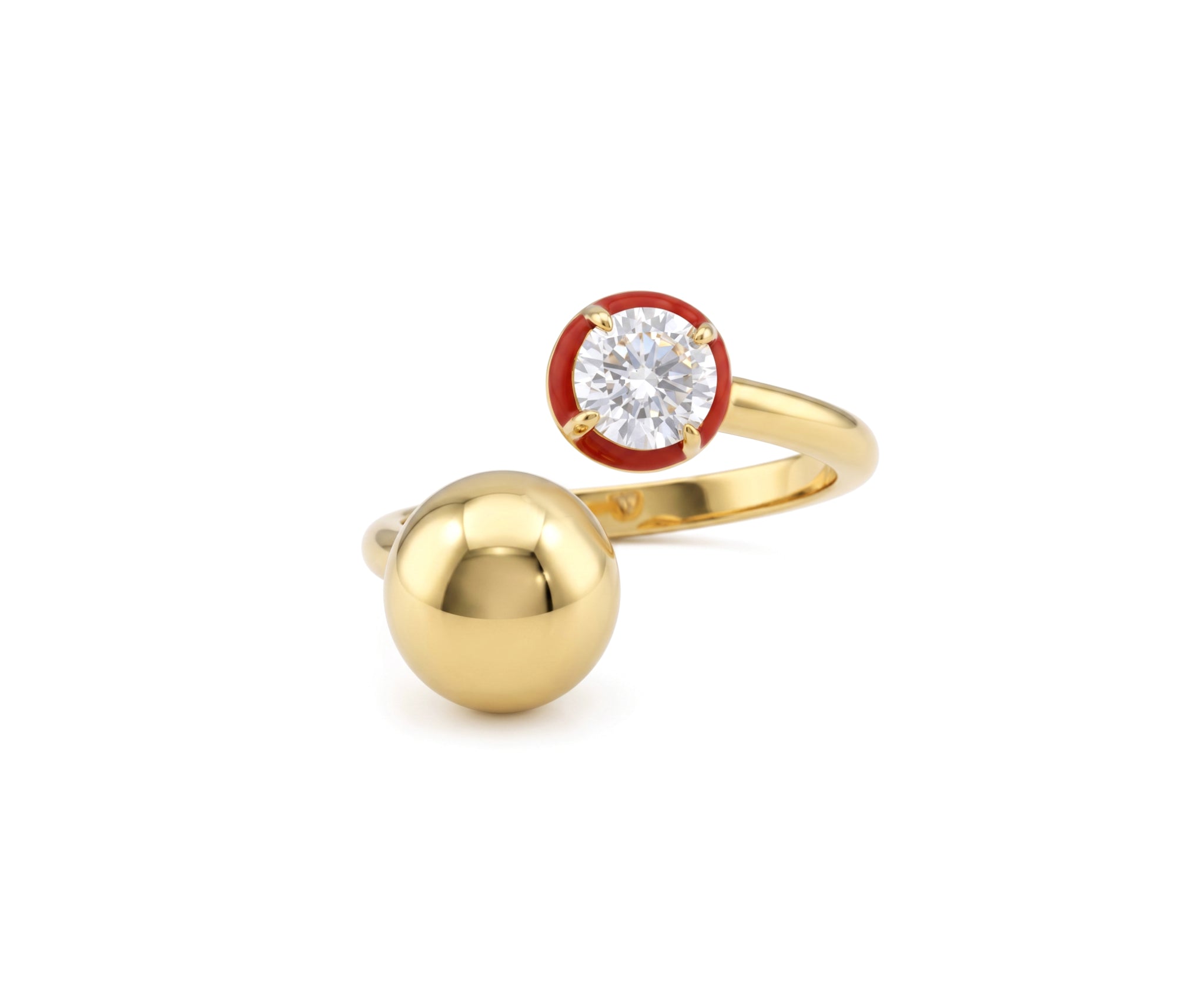 Ripple Enamel Stone Ring