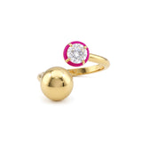 Ripple Enamel Stone Ring