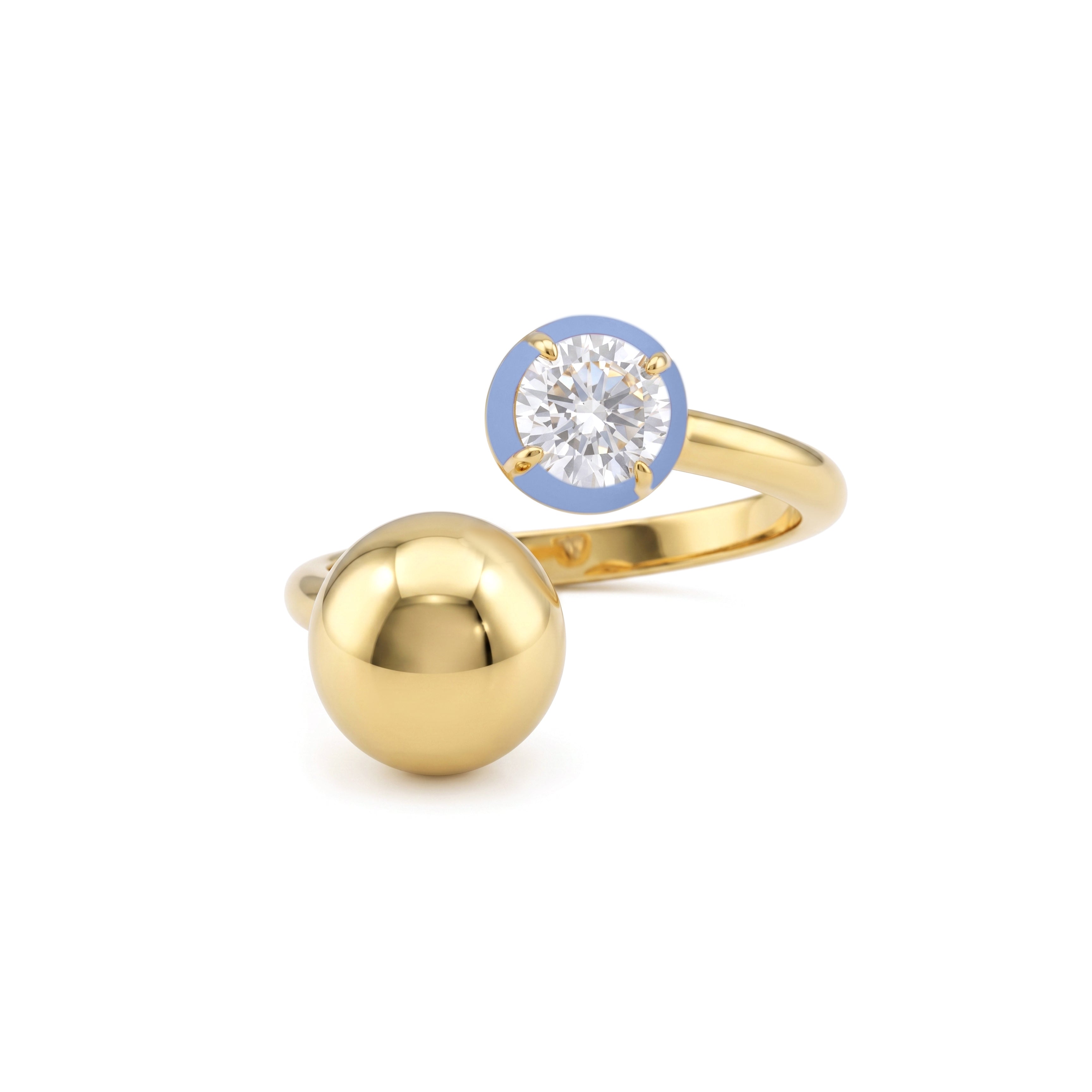 Ripple Enamel Stone Ring