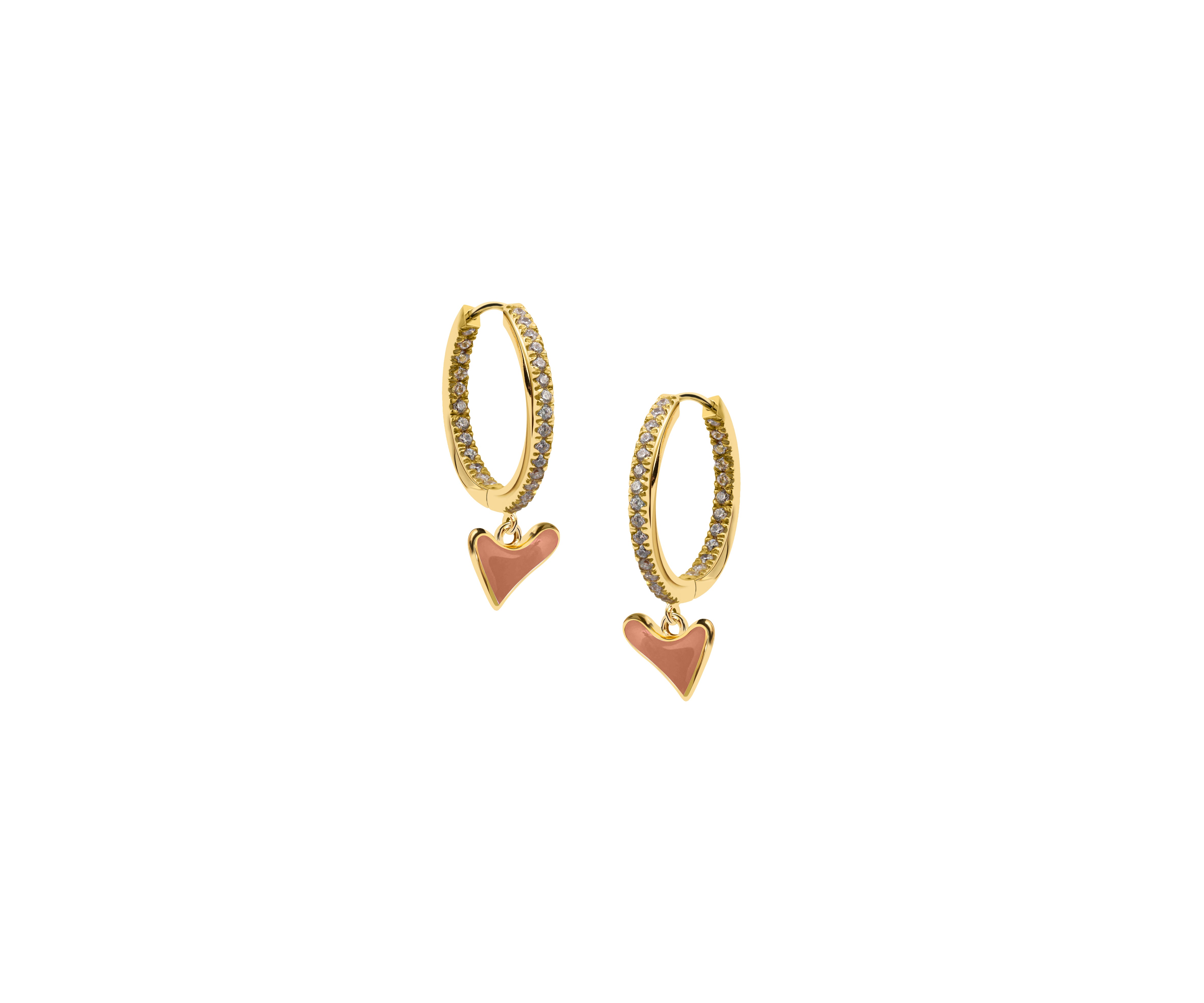 Studded hoop with Organic Heart
