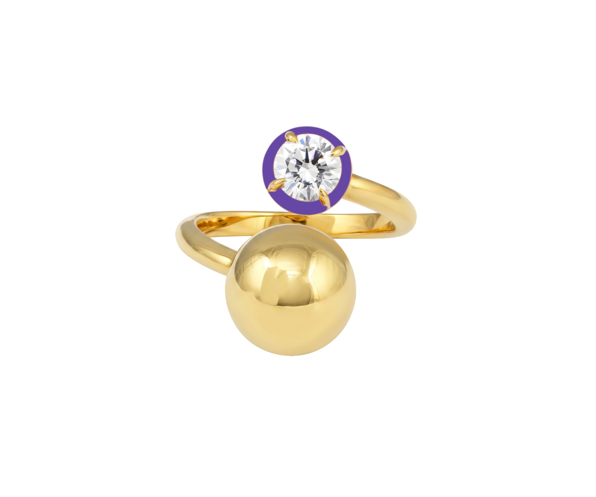 Ripple Enamel Stone Ring