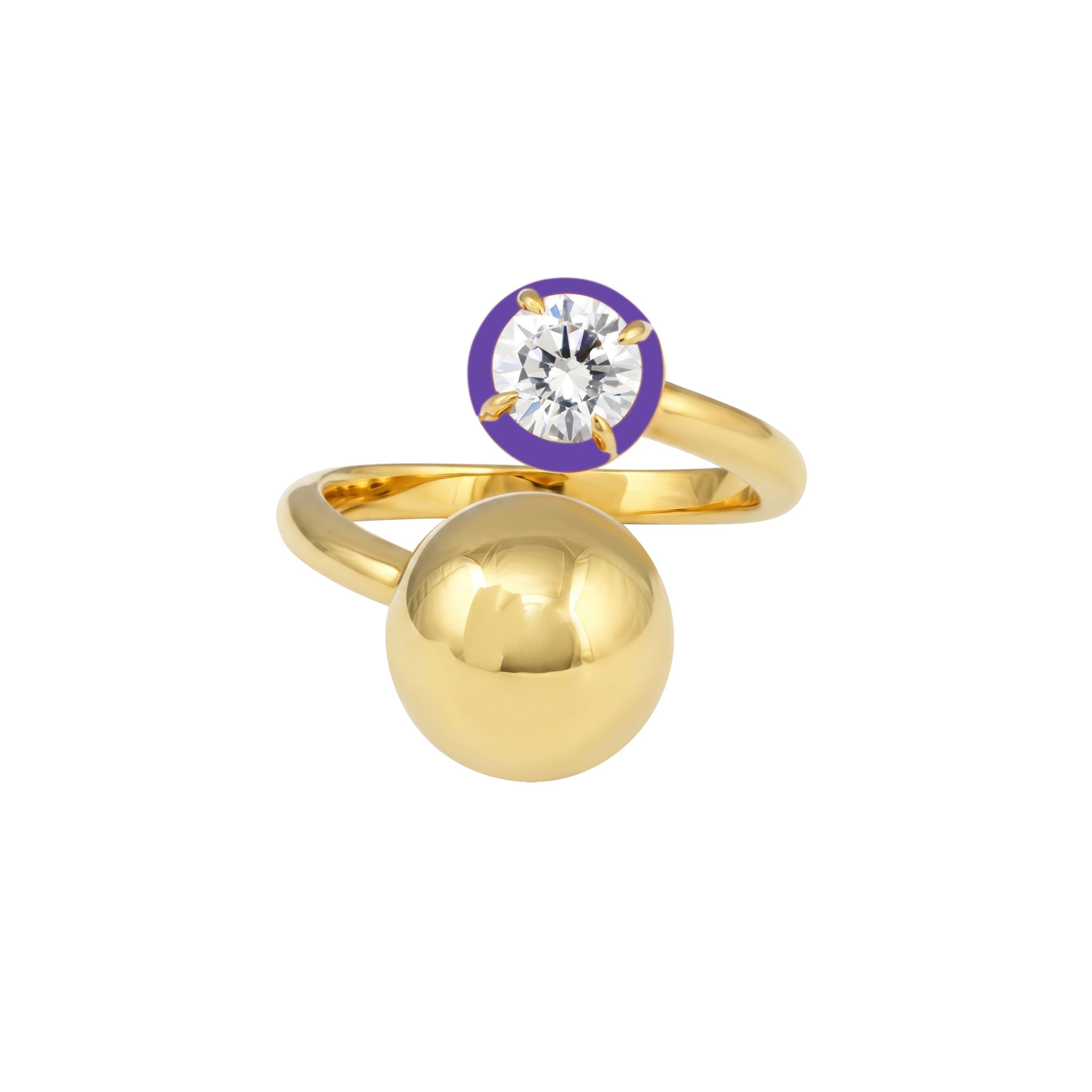 Ripple Enamel Stone Ring