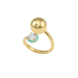 Ripple Enamel Stone Ring