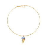 Scoop Enamel Pendant with choker