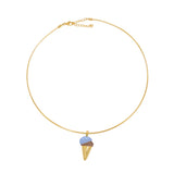 Scoop Enamel Pendant with choker
