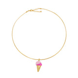 Scoop Enamel Pendant with choker