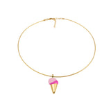 Scoop Enamel Pendant with choker