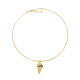 Scoop Enamel Pendant with choker