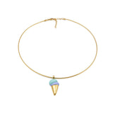 Scoop Enamel Pendant with choker