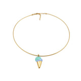 Scoop Enamel Pendant with choker