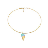 Scoop Enamel Pendant with choker