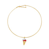 Scoop Enamel Pendant with choker