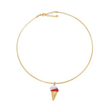 Scoop Enamel Pendant with choker