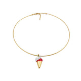 Scoop Enamel Pendant with choker