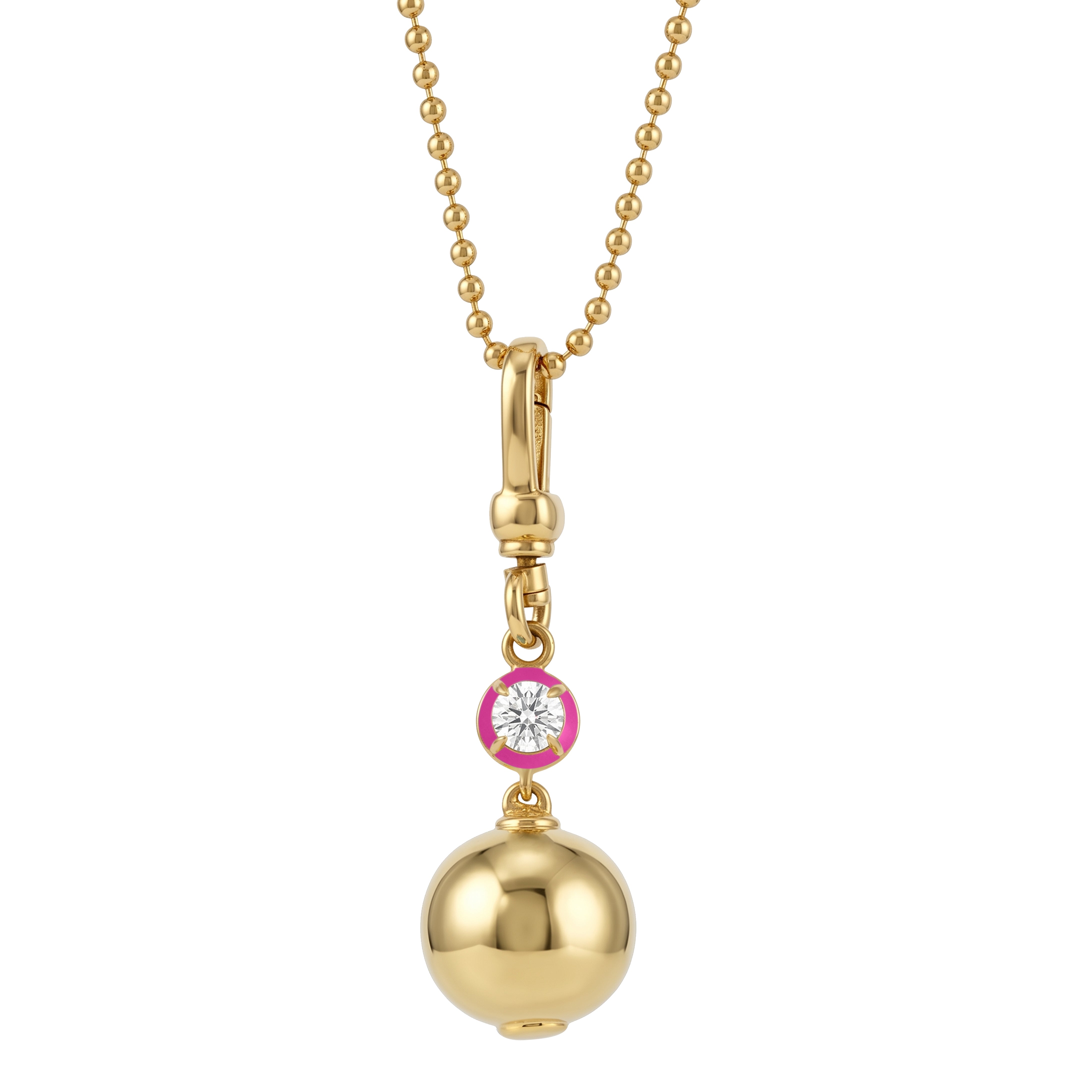 Sorbet Enamel Pendant with Ball Chain