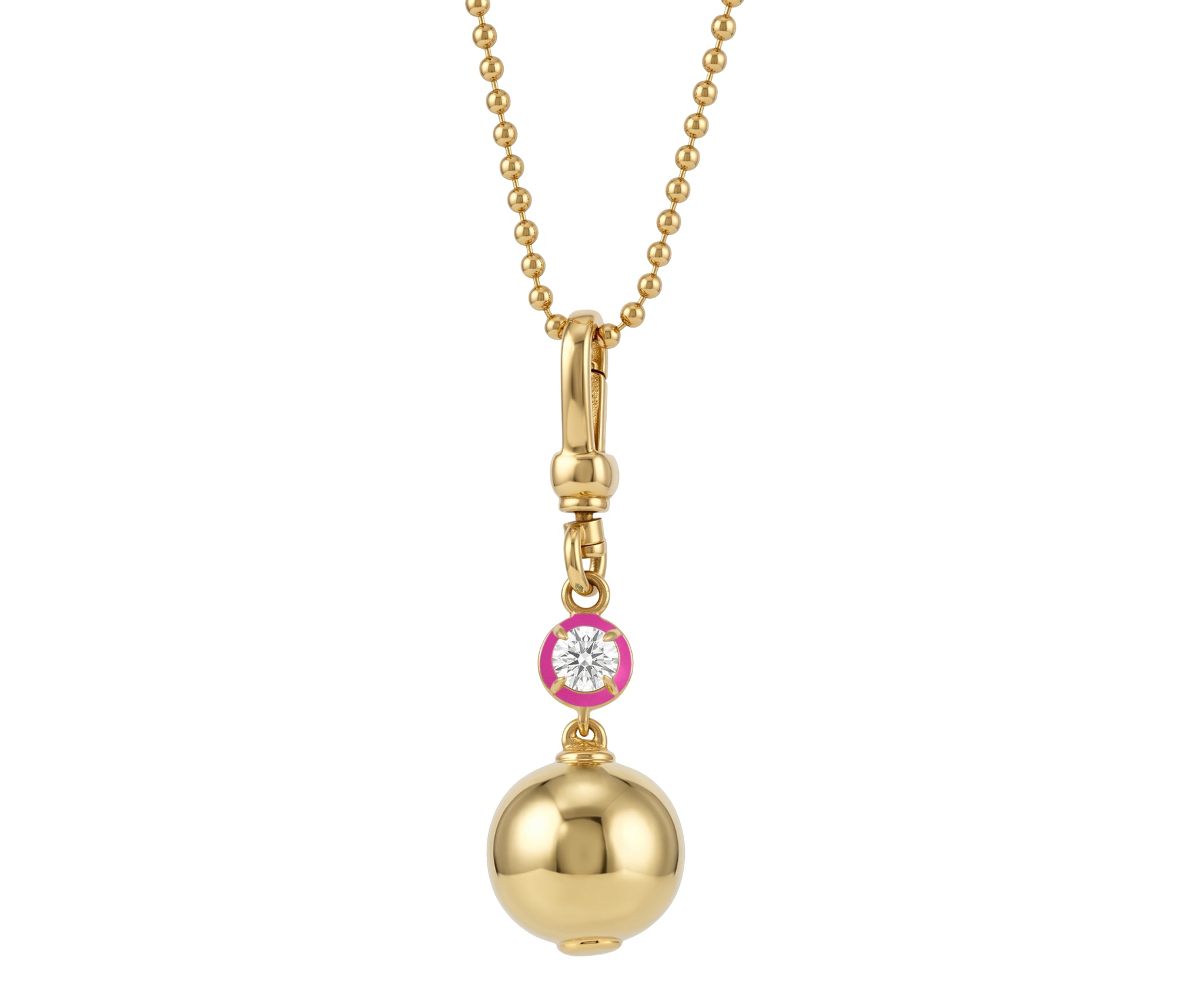 Sorbet Enamel Pendant with Ball Chain