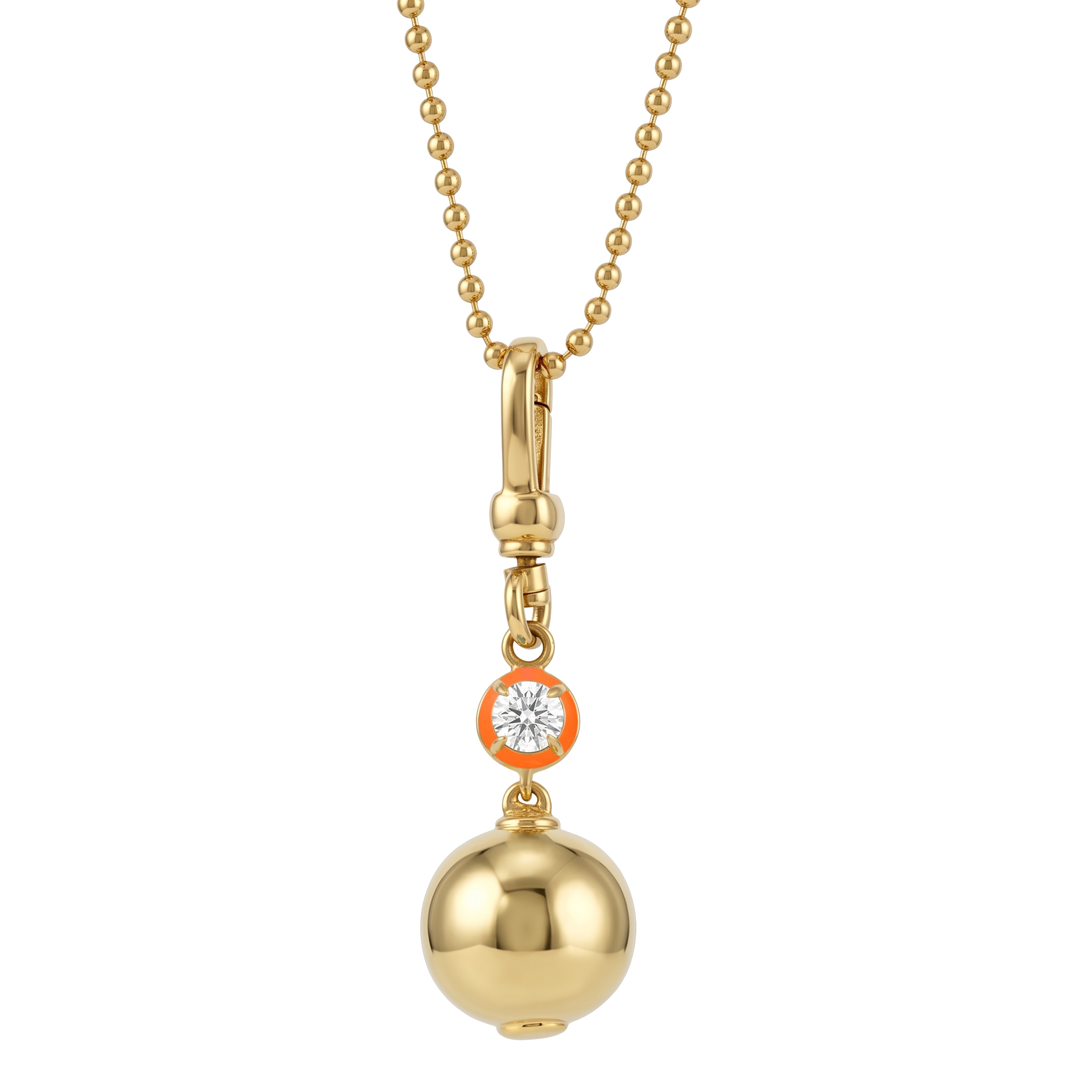 Sorbet Enamel Pendant with Ball Chain