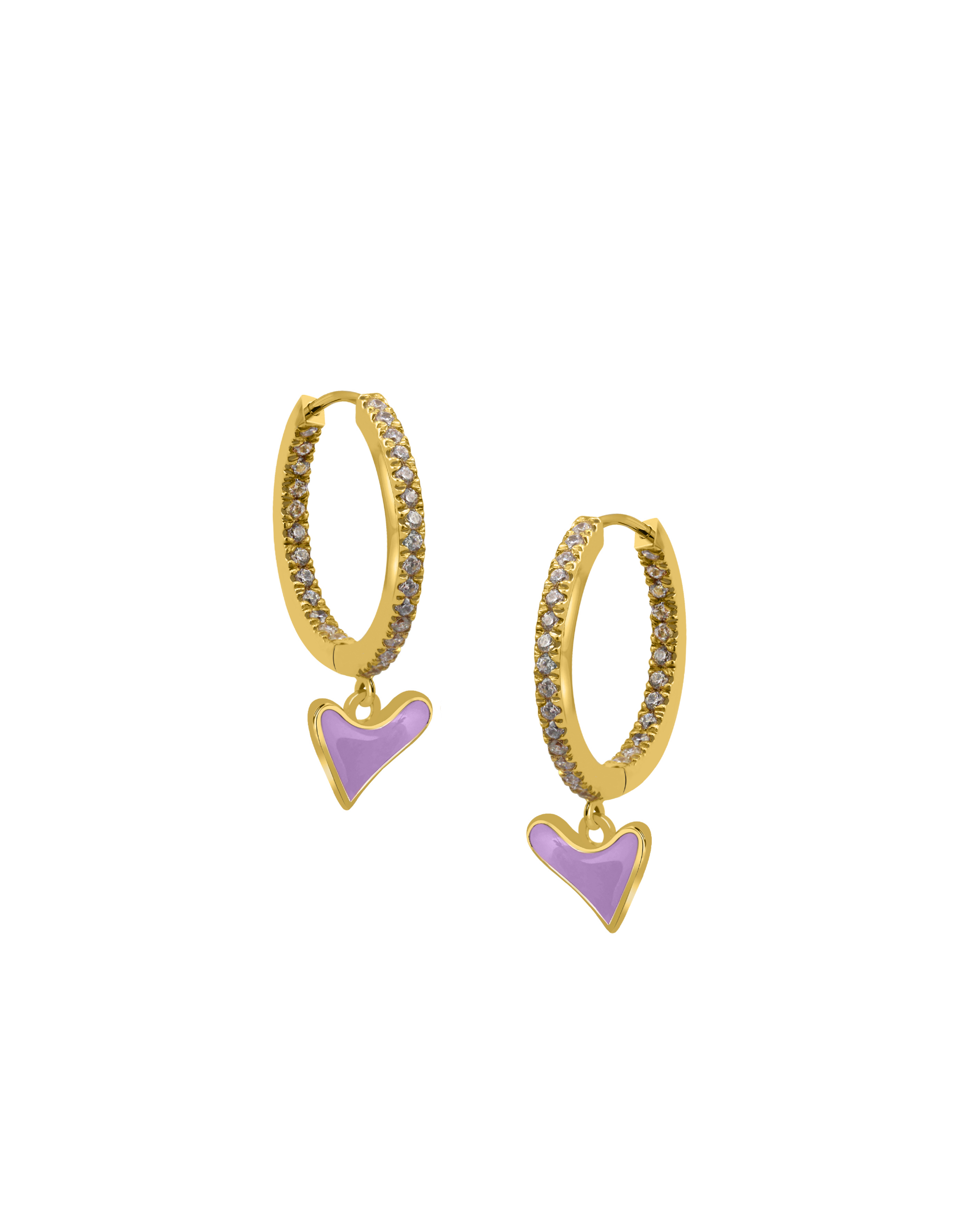 Inside Out Baby Gem Hoops With Heart