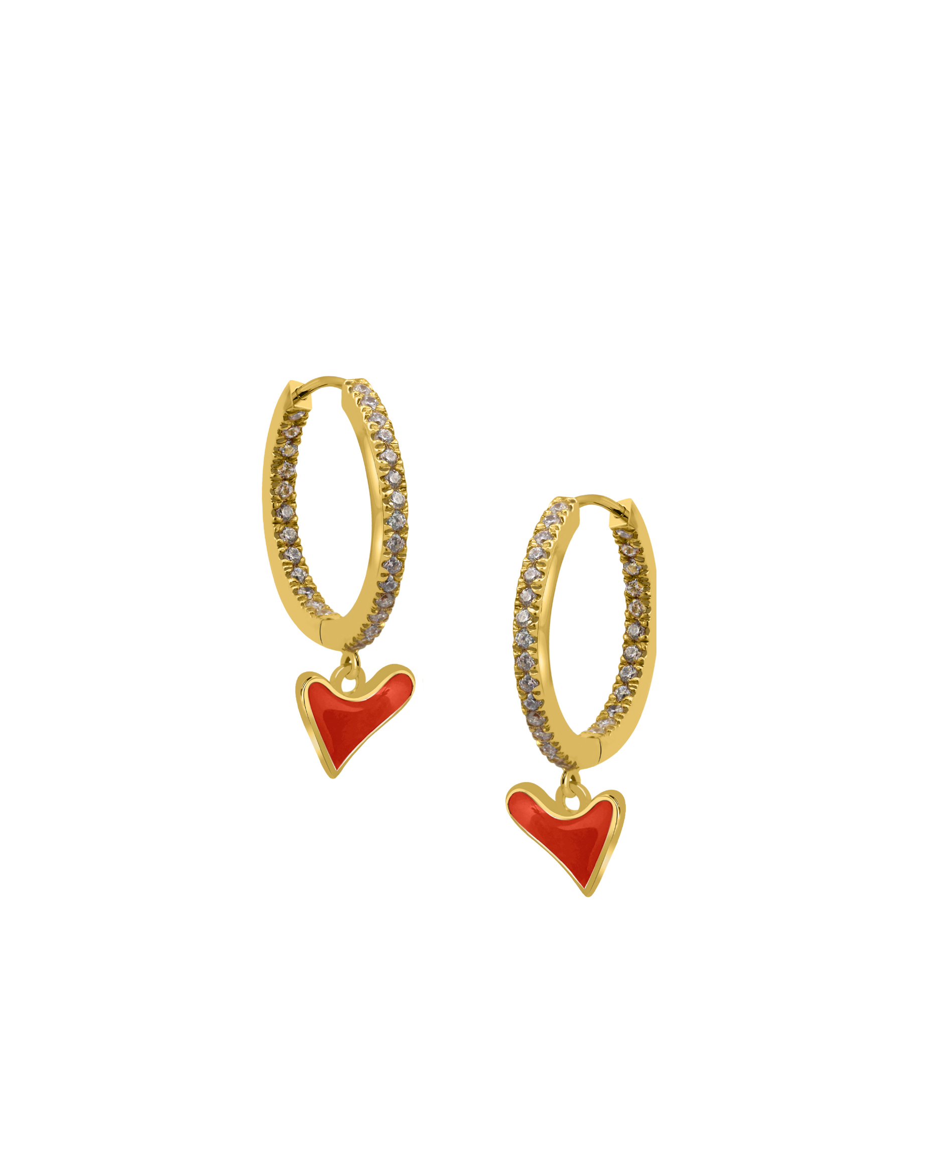 Inside Out Baby Gem Hoops With Heart