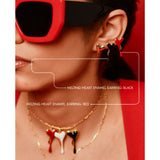 Melting Heart Full Enamel Earrings