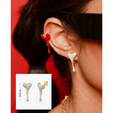 Melting Heart Full Enamel Earrings