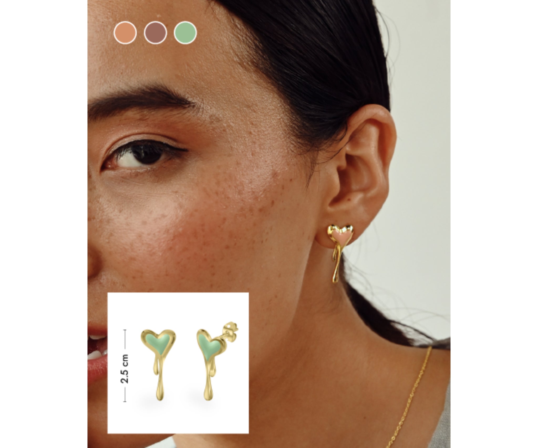 Melting Heart Duo Enamel Earrings
