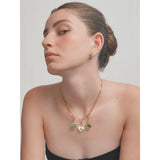 Halo heart charm with Malachite