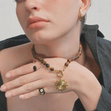 Soleil Charm Necklace (Tigers Eye)