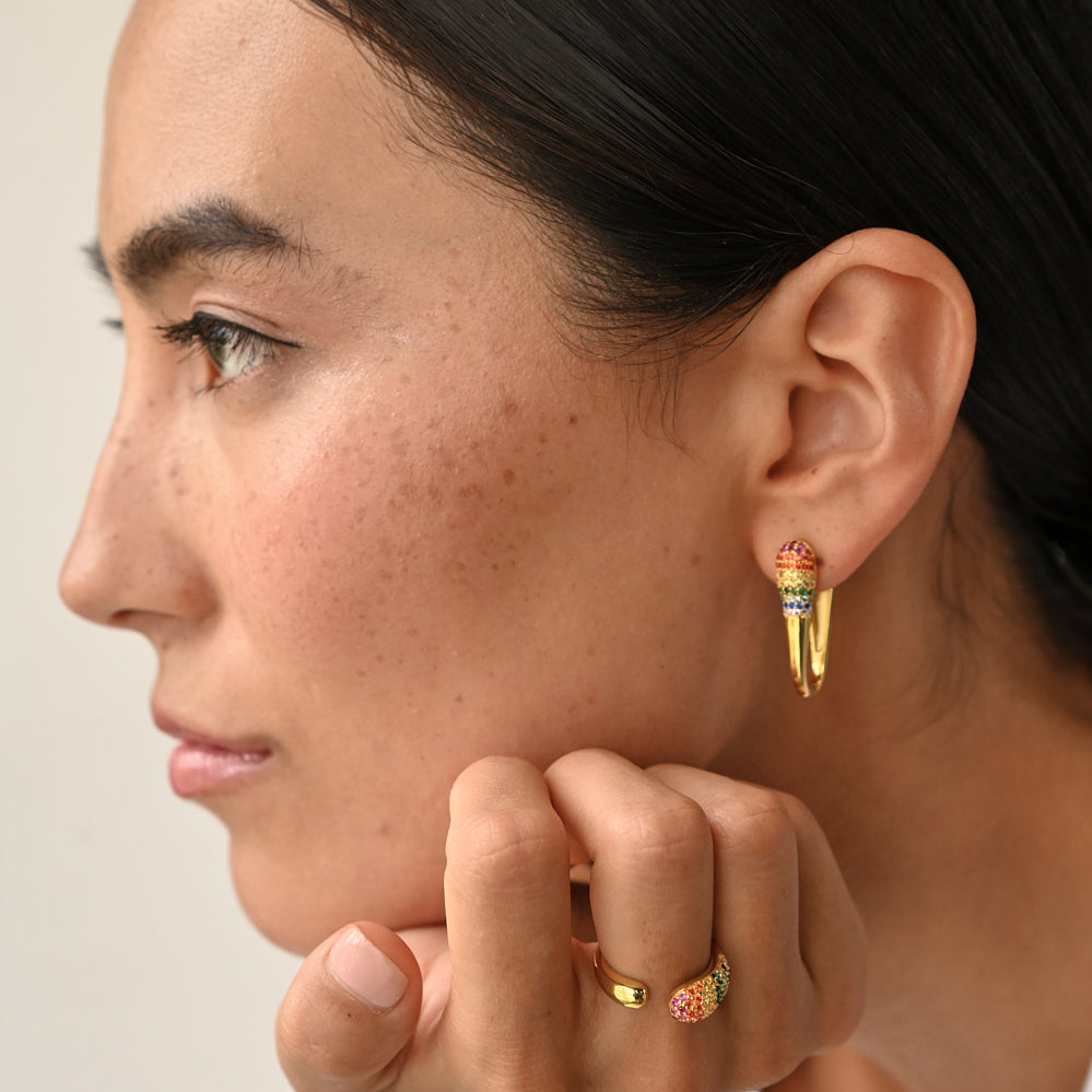 Rainbow Frosted Drip Earring