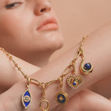 5 Charm Necklace Pearl