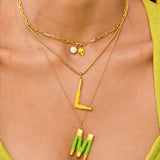 XL Pop Initial with Anchor Chain